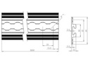 Rail aéronautique aluminium à ailettes pour plancher à encastrer  11 x 65 x 2000 mm (ailettes sous plancher)