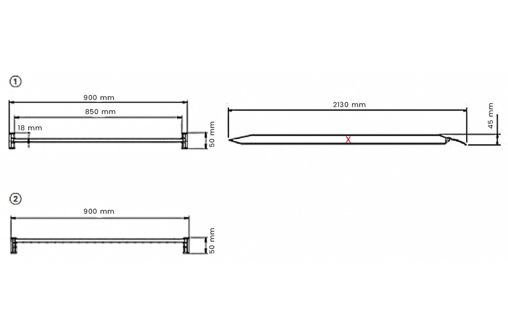 Rampe alu pliable 400kg ferme 2135x900mm